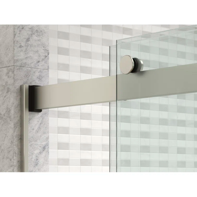 Levity Plus Less Sliding Bath Door, 61-9/16 In. H X 56-5/8 - 59-5/8 In. W, With 5/16 In.-Thick Crystal Clear Glass