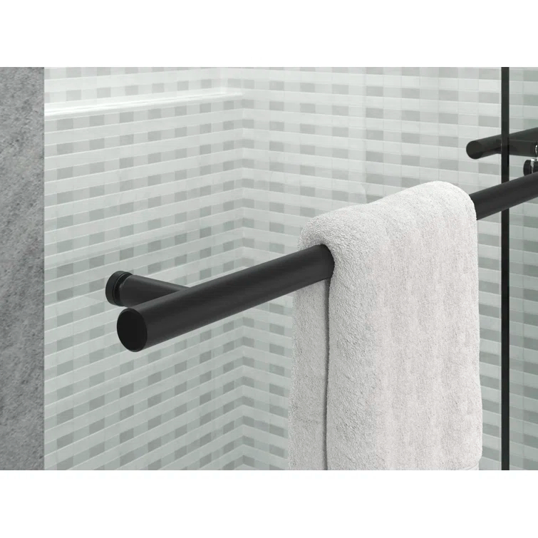 Levity Plus Less Sliding Bath Door, 61-9/16 In. H X 56-5/8 - 59-5/8 In. W, With 3/8 In.-Thick Crystal Clear Glass