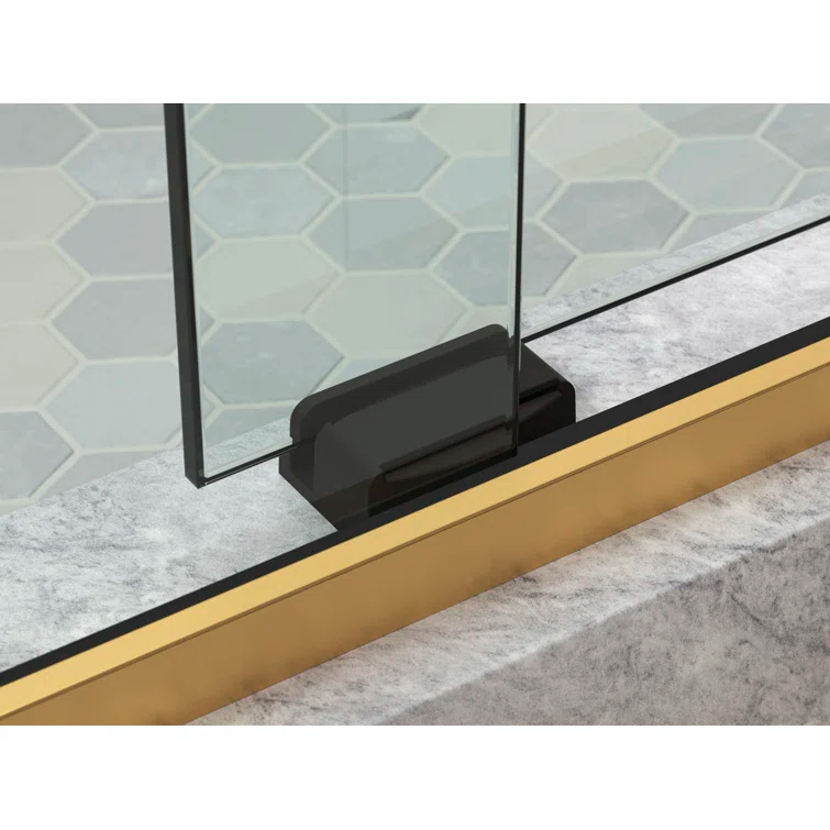Levity Plus Less Sliding Bath Door, 61-9/16 In. H X 56-5/8 - 59-5/8 In. W, With 5/16 In.-Thick Crystal Clear Glass