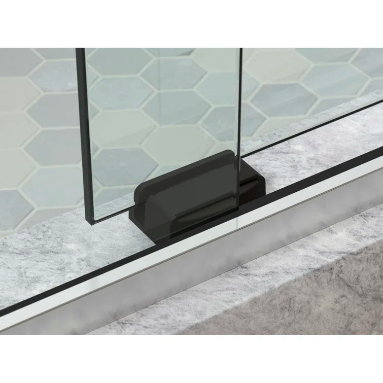 Levity Plus Less Sliding Bath Door, 61-9/16 In. H X 56-5/8 - 59-5/8 In. W, With 5/16 In.-Thick Crystal Clear Glass