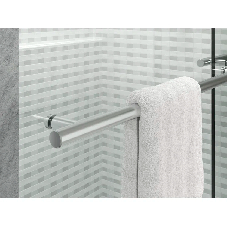 Levity Plus Less Sliding Bath Door, 61-9/16 In. H X 56-5/8 - 59-5/8 In. W, With 3/8 In.-Thick Crystal Clear Glass