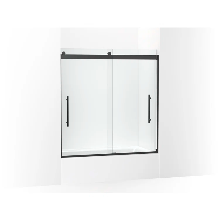 Levity Plus Less Sliding Bath Door, 61-9/16 In. H X 56-5/8 - 59-5/8 In. W, With 5/16 In.-Thick Crystal Clear Glass