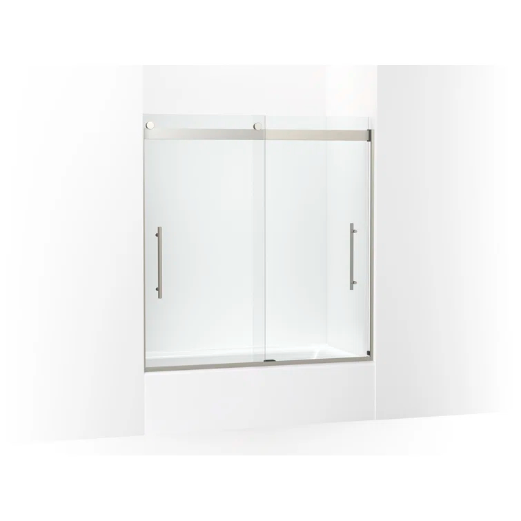 Levity Plus Less Sliding Bath Door, 61-9/16 In. H X 56-5/8 - 59-5/8 In. W, With 5/16 In.-Thick Crystal Clear Glass