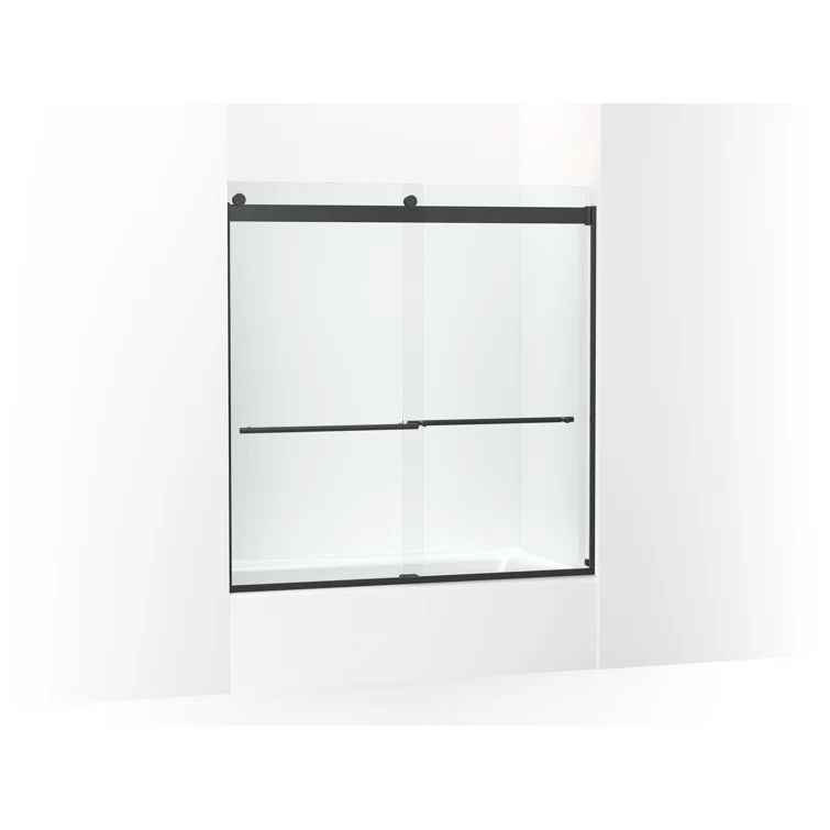 Levity Plus Less Sliding Bath Door, 61-9/16 In. H X 56-5/8 - 59-5/8 In. W, With 3/8 In.-Thick Crystal Clear Glass