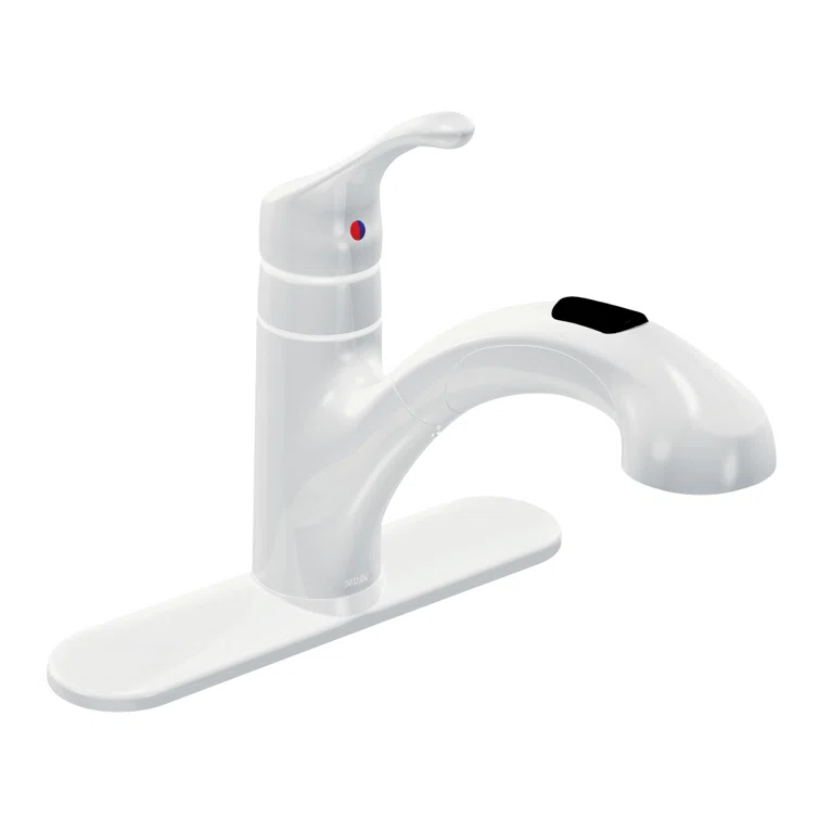 MOEN Renzo Spot Resist Stainless 9 in. H Pull Out Sprayer Kitchen Faucet with 360° Spout Swivel and PowerClean