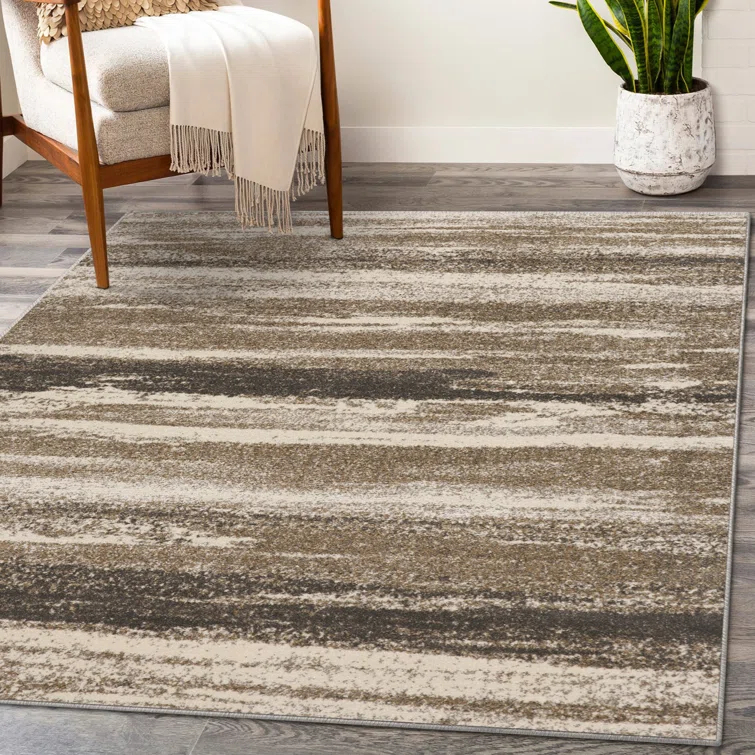 Abstract Brown Area Rug