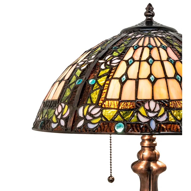 Meyda Tiffany 81447 22.5" H Fleur-De-Lis Table Lamp - Green