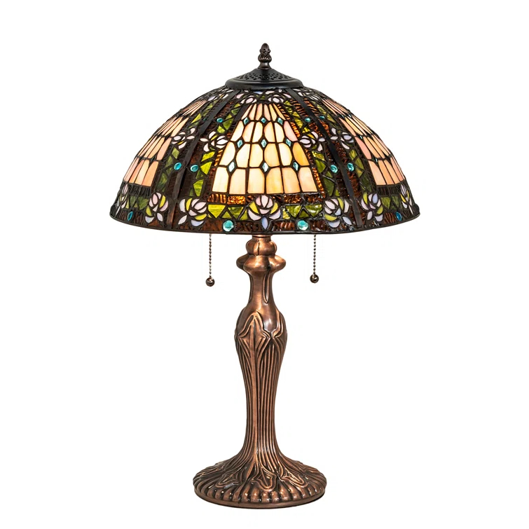 Meyda Tiffany 81447 22.5" H Fleur-De-Lis Table Lamp - Green