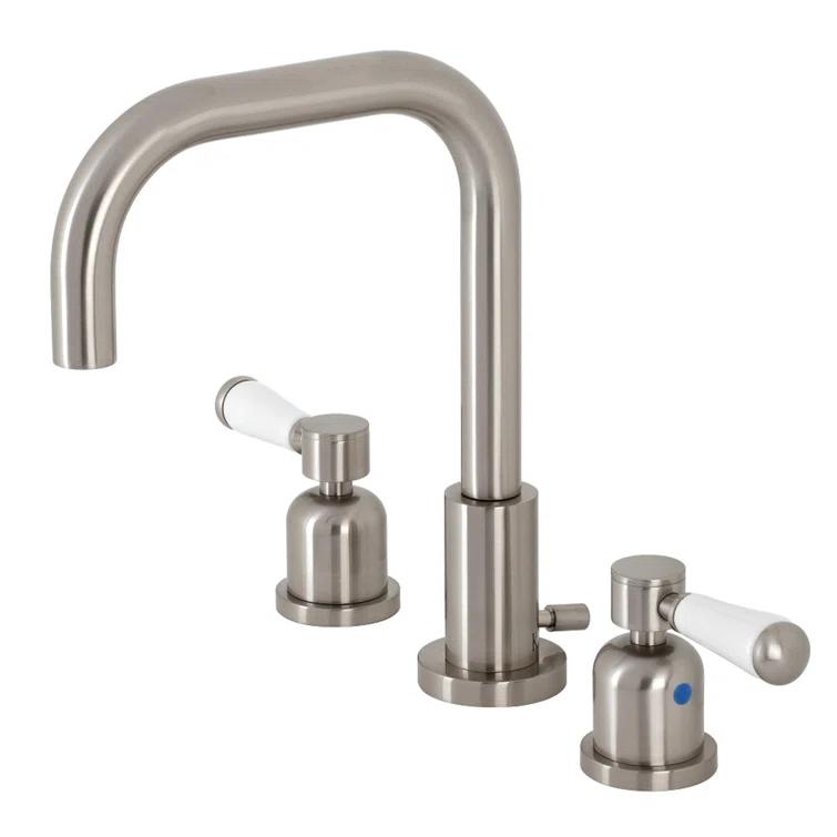 Kingston Brass FSC8938DPL Kingston Brass Two-Handle 3-Hole Deck Mount Widespread Bathroom Faucet with Brass Pop-Up Drain