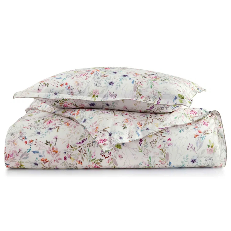 Chloe Floral Twin Cotton Percale Duvet Cover