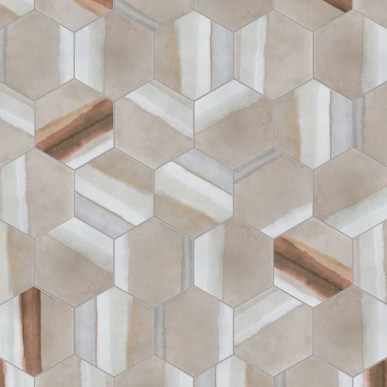 Matter Hex Canvas 8' x 9' Stone Look Wall & Floor Tile