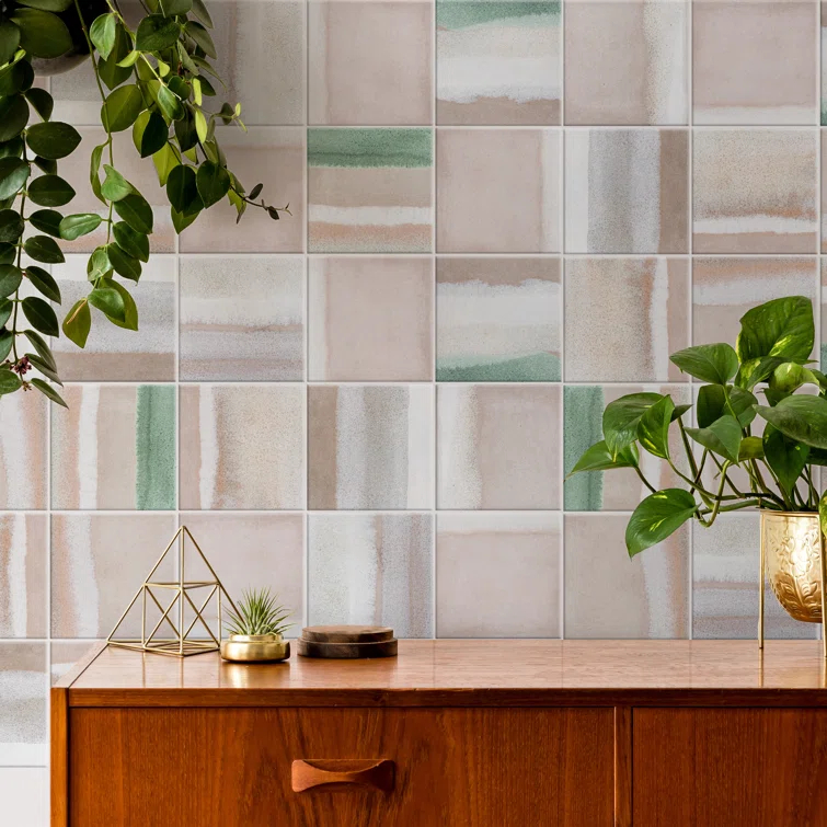 Matter Canvas 6" x 6" Porcelain Stone Look Floor and Wall Tile