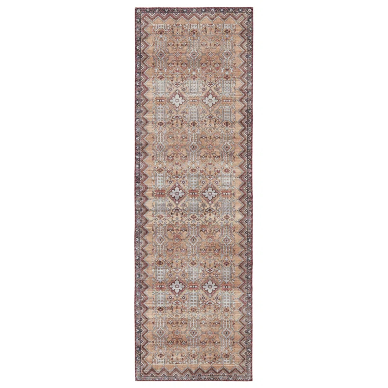 Dalia Machine Washable Performance Tan/Light Gray Rug