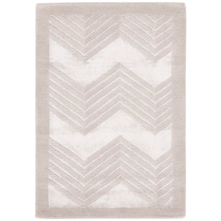Monroe Chevron Sterling 2' x 3' Hand-Knotted Wool-Viscose Rug