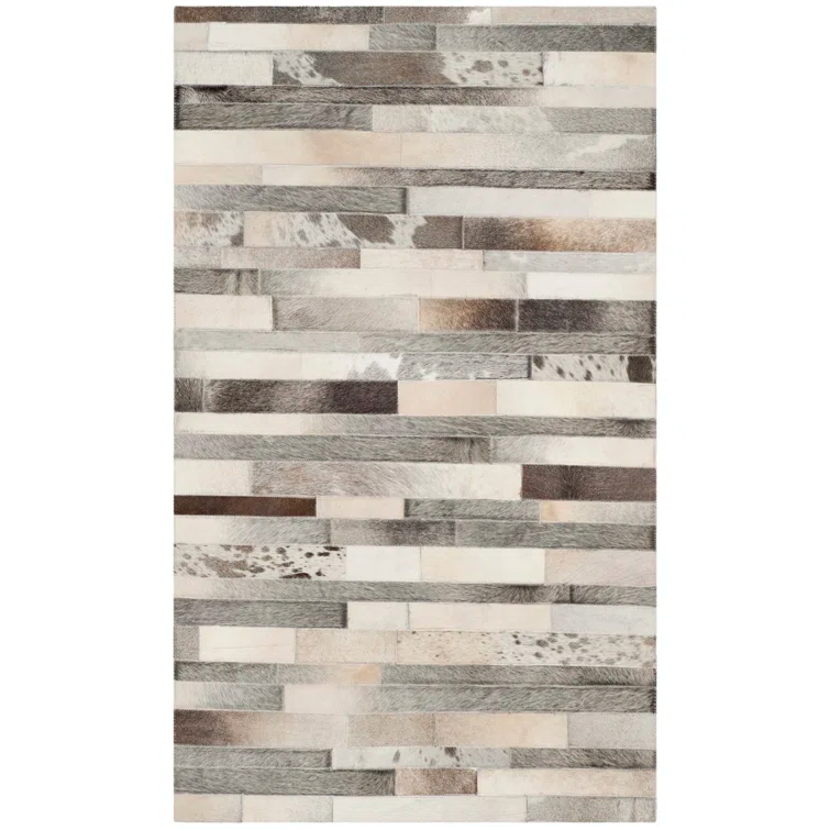 Fazeley Studio Leather Hand Woven Leather Geometric Rug