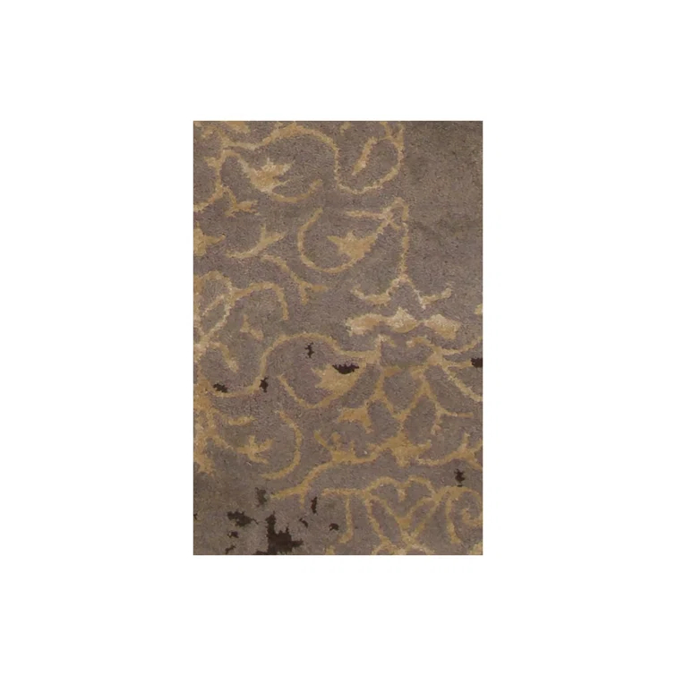 Handmade Gray Tufted Wool-Viscose Blend Rectangular Area Rug 9' x 13'