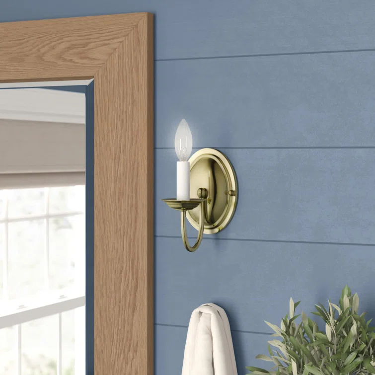 Home Basics Steel Candle Wall Light