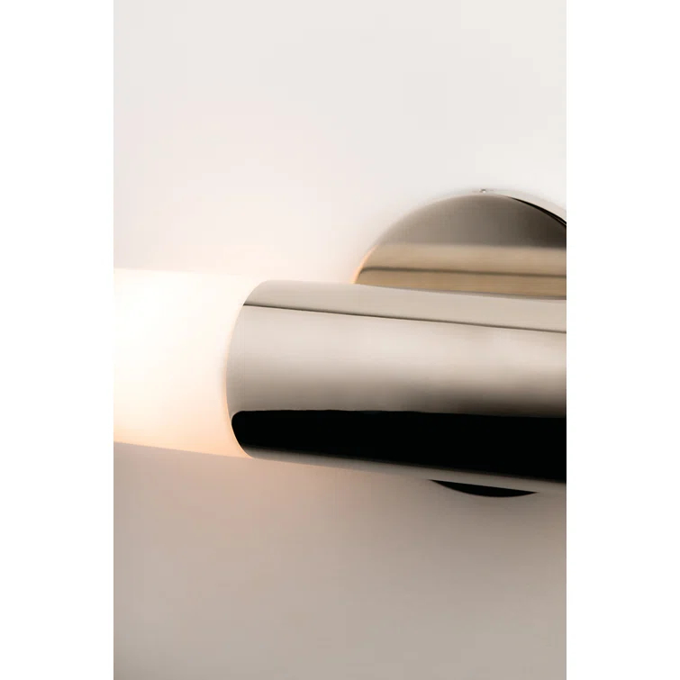 Lola Sleek Polished Nickel 2-Light Wall Sconce with Opal Matte Glass