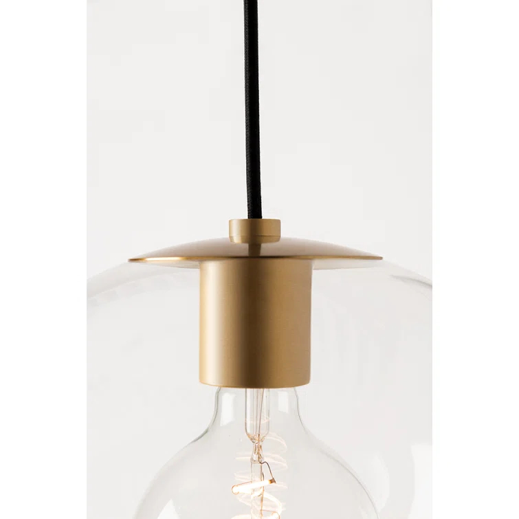 Old Bronze Clear Glass Globe Pendant Light