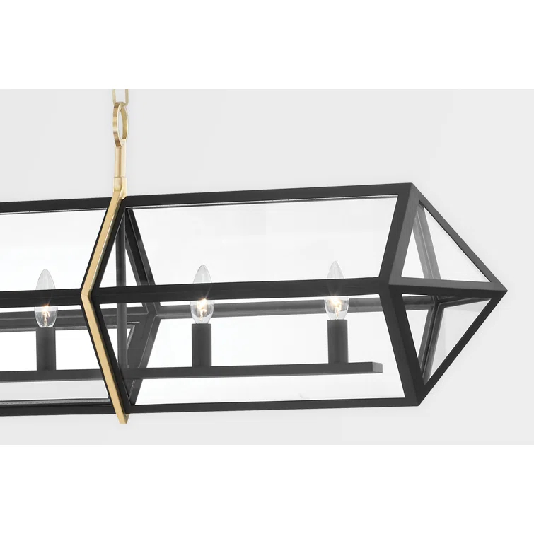 Bedford Hills 6 - Light Aged Brass/Black Kitchen Island Pendant