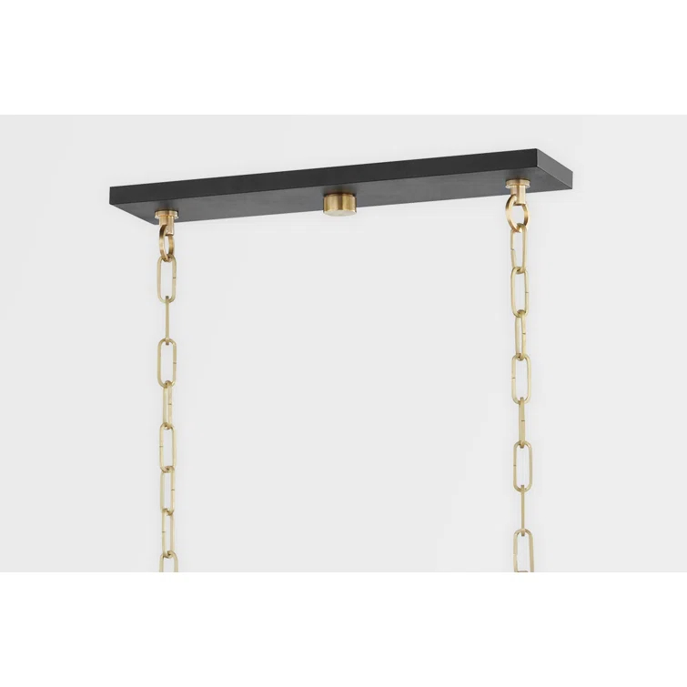 Bedford Hills 6 - Light Aged Brass/Black Kitchen Island Pendant