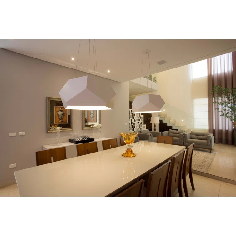 American Walnut Geometric LED Pendant Light