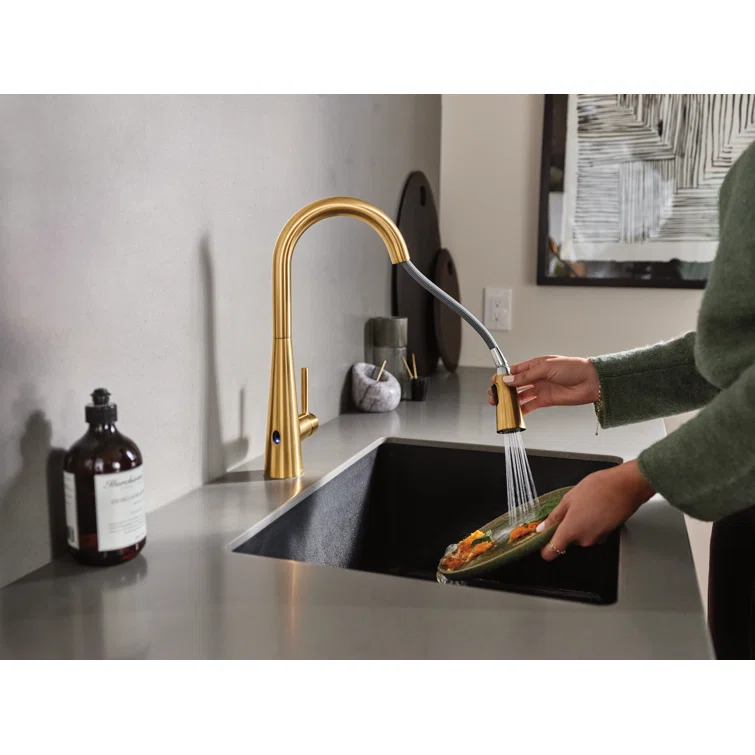 Moen Sleek MotionSense Wave Single Handle Pulldown Kitchen Faucet with Power Clean Technology
