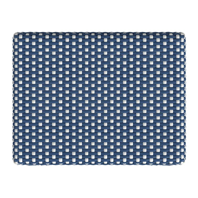 Butler Specialty Company Robias Rectangular Rattan 30" Bar Stool - Blue & White