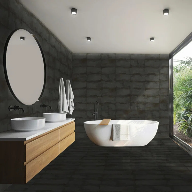Angela Harris Fuller 12" x 24" Matte Cement Look Porcelain Wall & Floor Tile (11.62 Sq. Ft. / Case)