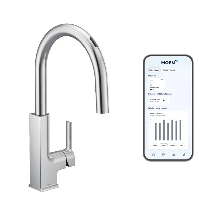 STo Smart Touchless Single Handle Kitchen Faucet with Wave and Accessories
