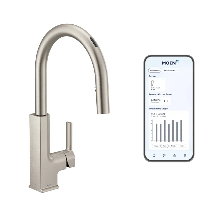 Moen STo Smart Touchless Single Handle Kitchen Faucet with Wave and Accessories S72308EVSRS