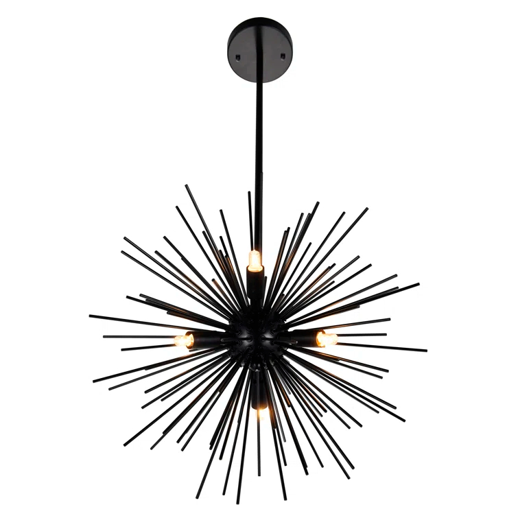 6 - Light Dimmable Sputnik Modern Linear Chandelier