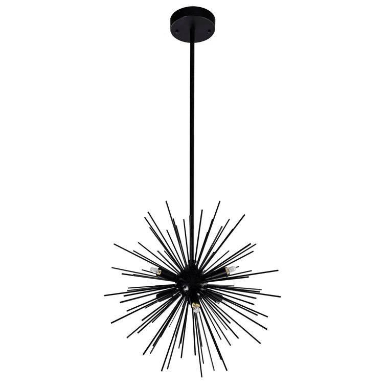 6 - Light Dimmable Sputnik Modern Linear Chandelier