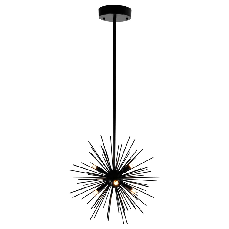 6 - Light Dimmable Sputnik Modern Linear Chandelier