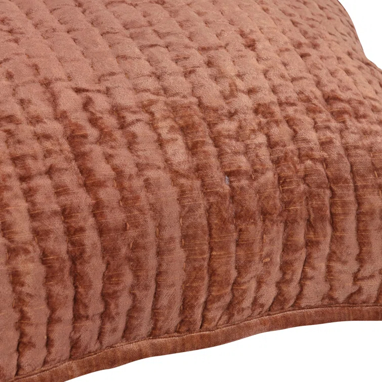 Terra Cotta Quilted Velvet King Sham