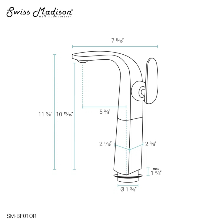 Château Single Hole, Single-Handle, High Arc Bathroom Faucet