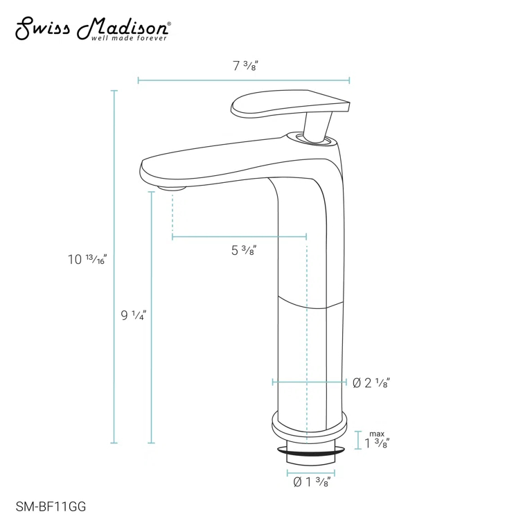 Sublime Single Hole, Single-Handle, Bathroom Faucet