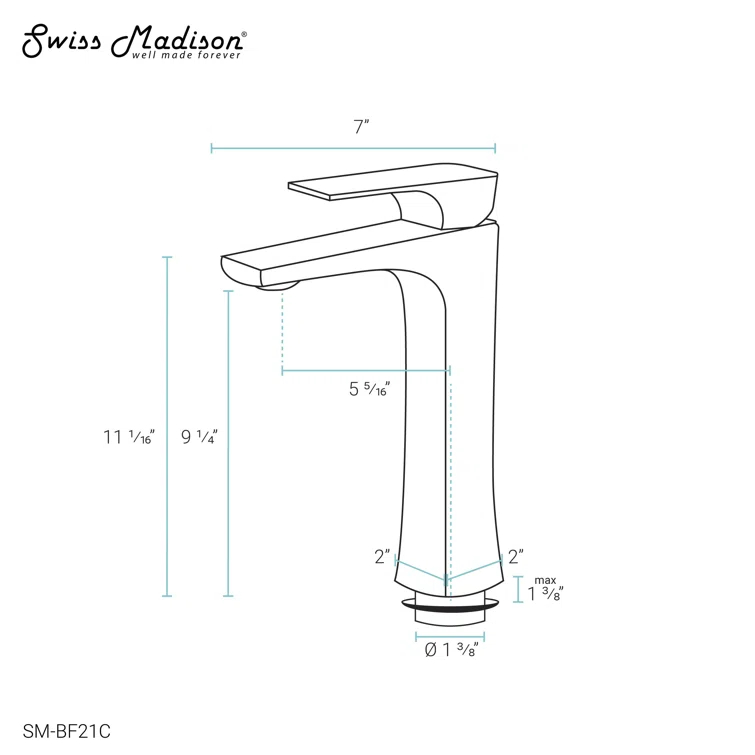 Monaco Single Hole, Single-Handle, High Arc Bathroom Faucet