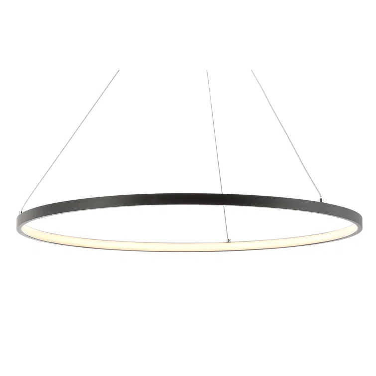 Brice 23.75″ Modern Contemporary Iron Integrated LED Pendant, Matt Black