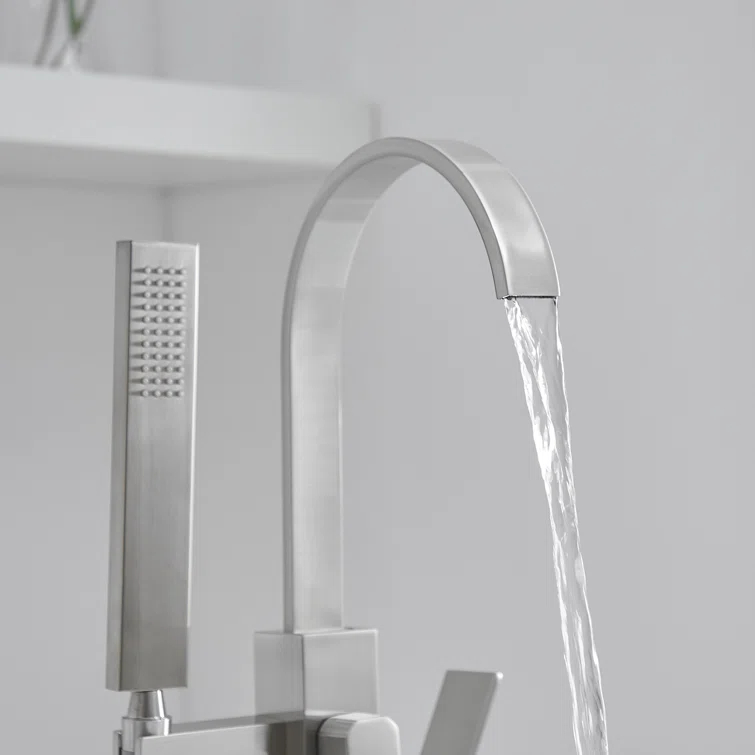 VIBRANTBATH A-97011-N 1 Handle Floor Clawfoot Tub Faucet with Diverter