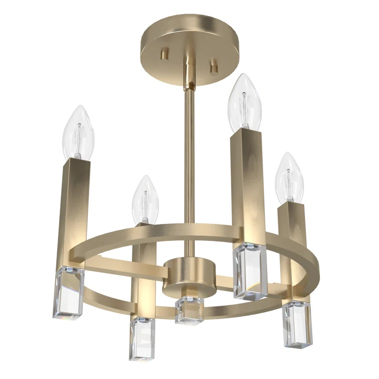 Hunter Fan Hunter Sunjai 4 Light Semi-Flush Ceiling Light Fixture