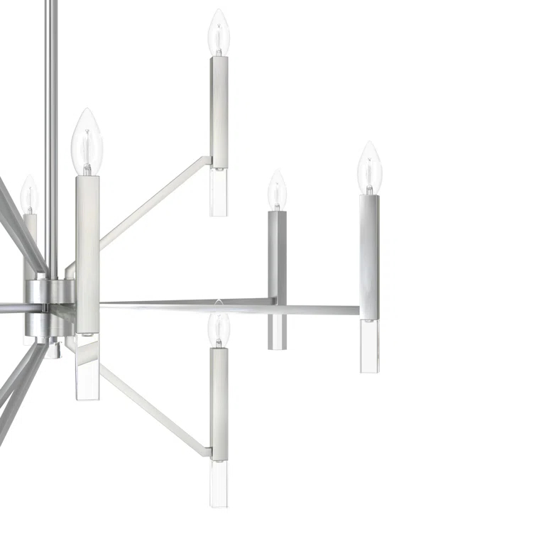 Sunjai 12 Light 3-Tier Sputnik Modern Linear Chandelier