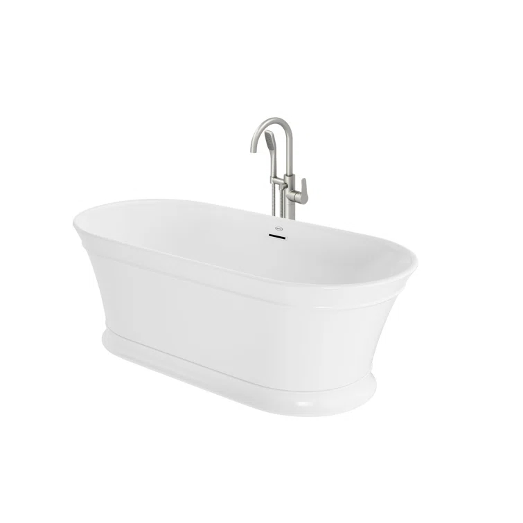 Lyndsay 67" x 32" Freestanding Soaking Acrylic Bathtub with Faucet