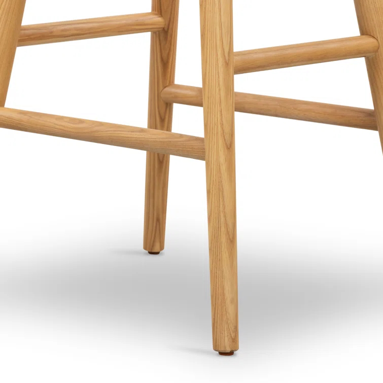 Sierra Butterscotch Leather Saddle-Style Adjustable Counter Stool in Smoked Natural