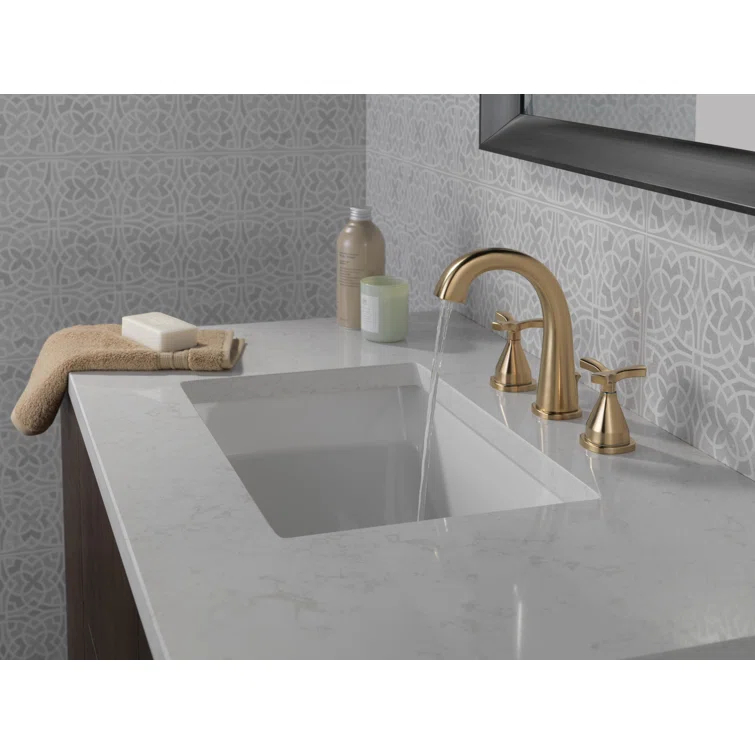 Stryke Widespread Bathroom Faucet with Drain Assembly and DIAMOND™ Seal Technology