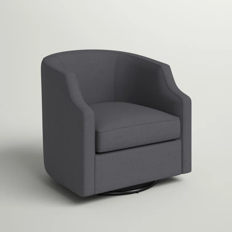 Debbie 77.47cm Wide Polyester Swivel Barrel Chair