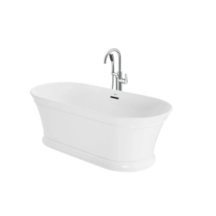 Lyndsay 67" x 32" Freestanding Soaking Acrylic Bathtub with Faucet