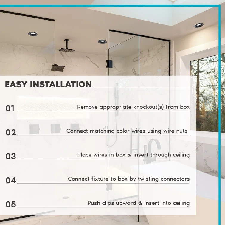 4" Regressed Selectable CCT New Construction LED Canless Recessed Lighting Kit