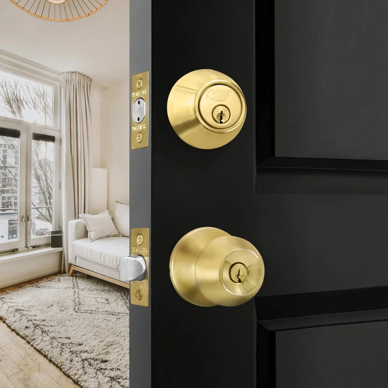 Complete Entry Knob Set with Single Cylinder Deadbolt