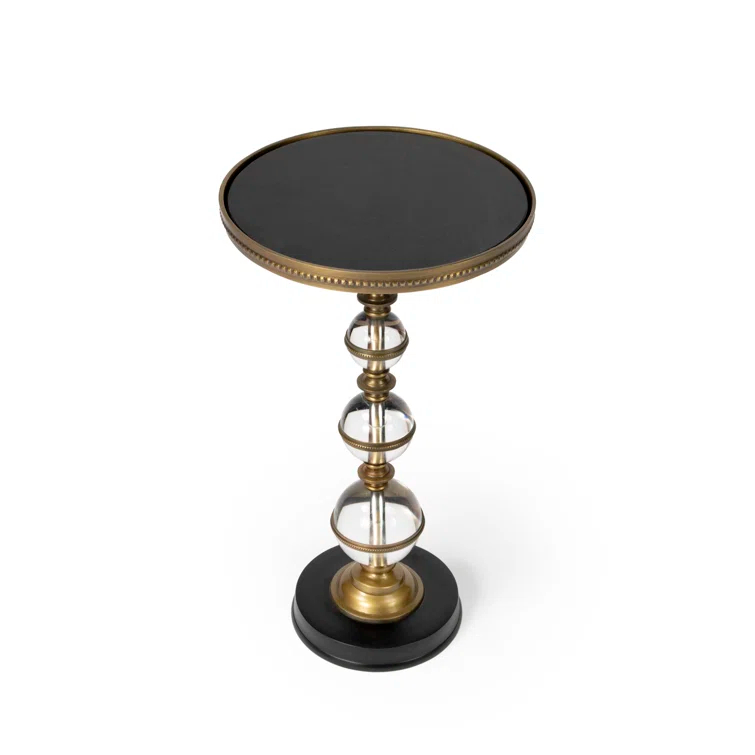 Forella Granite & Acrylic Pedestal End Table